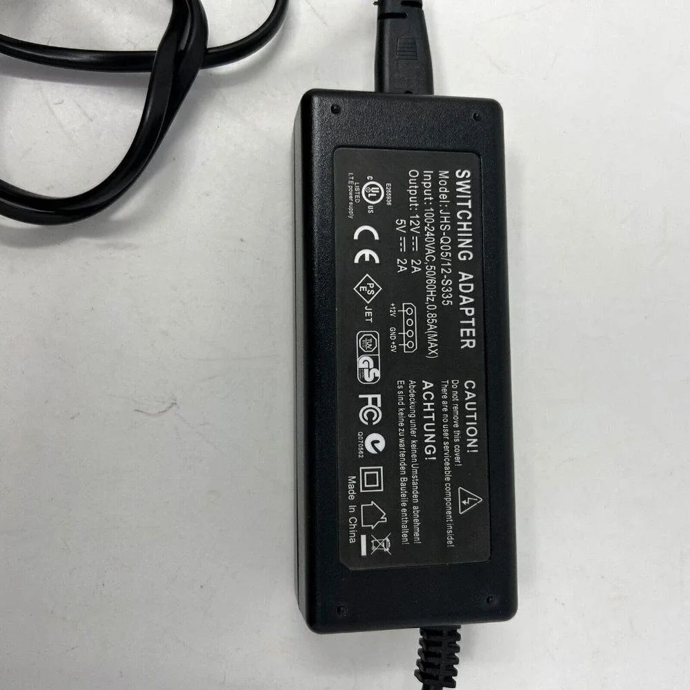 Switching Power Adapter JHS-Q05/12-S335 PW-712EC-J35 Output: 12v‎ 2a/5v 2a